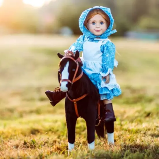 The Queen's Treasures 18 Inch Doll Clothes 4 Piece Blue Calico Dress image {2}