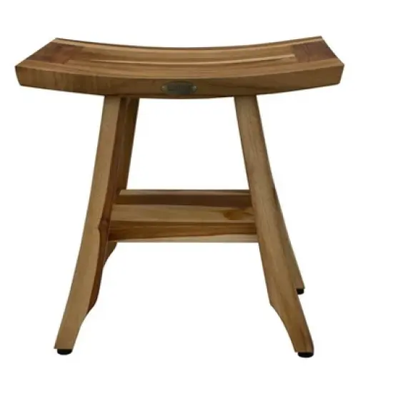 EcoDecors&reg; Satori&reg; 18" Teak Wood Shower Bench with Shelf in EarthyTeak Finish - Target Plus Natural 18"L x 12"D x 18"H image {6}