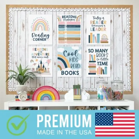 Hadley Designs Boho Reading Posters For Classroom Library Decor, Set of 6 image {1}