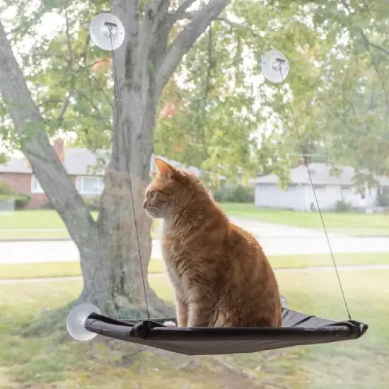 PETMAKER Cat Window Perch for Large Cats, Black image {9}