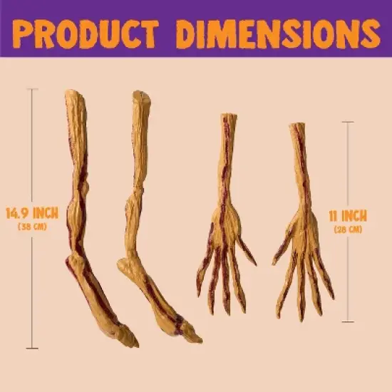 Joyfy Bendable Pumpkin Arms and Legs, Halloween Decorations for Pumpkin, Set of 4 Party Decor Includes 2 arms and 2 Legs Pumpkin Stake Supplies image {2}