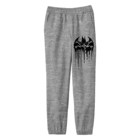Batman Mask as Logo Drip Icon Athletic Heather Youth Sweatpants- image {1}