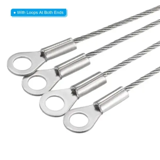 Unique Bargains Stainless Steel Light Outdoor Travel Luggage Safety Locking Cables 0.2" ID Eyelets image {3}