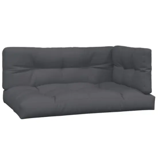 vidaXL Pallet Sofa Set Anthracite Solid Acacia wood, Polyester Large image {6}