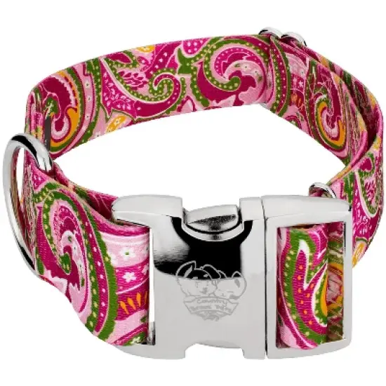 Country Brook Petz HossFit Jr Wide Premium Dog Collar - Paisley Collection (Pink Paisley, Medium) image {10}