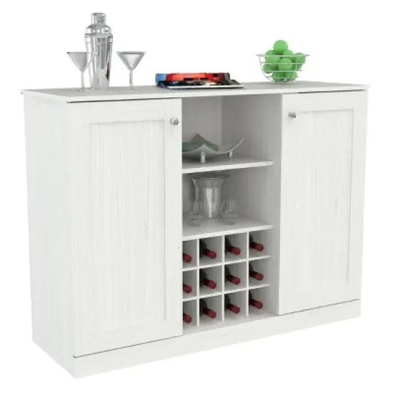 2 Doors Buffet Cabinet White - Inval image {6}
