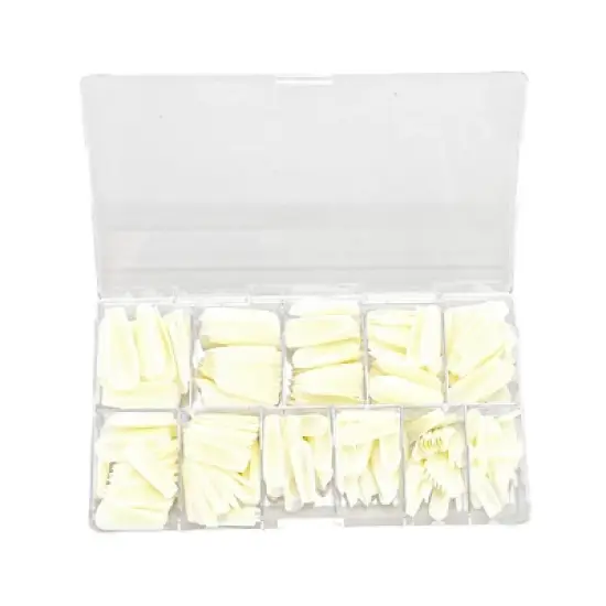 Unique Bargains Women's Trapezoid Fake Nails Beige 1 Set image {5}