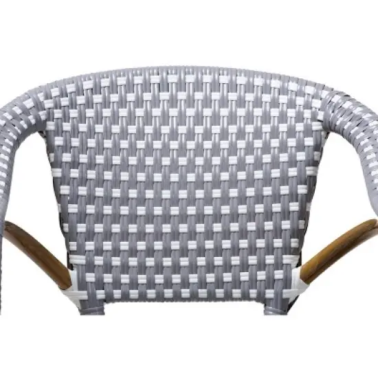 Set of 2 Eliane Indoor and Outdoor Stackable Bistro Dining Chairs - BaxtonStudio image {1}
