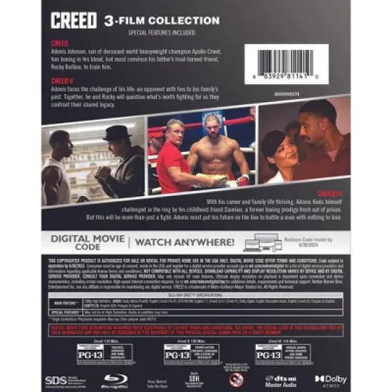 Creed 3-Film Collection (Blu-ray + Digital) image {2}