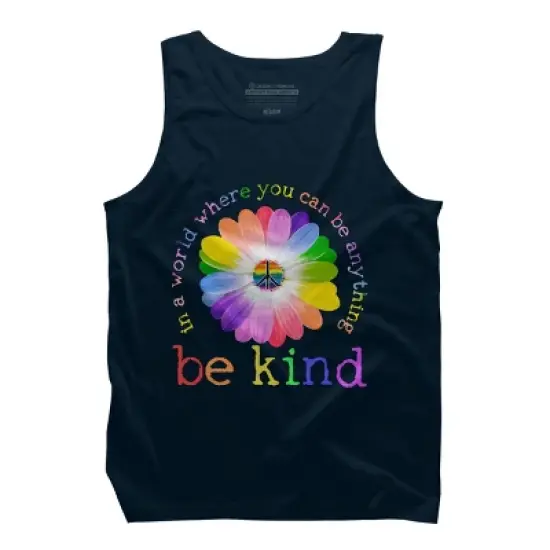 Men's Design By Humans In A World Where You Can Be Anything Be Kind Lgbt By DragonTee Tank Top image {7}