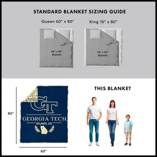 NCAA Georgia Tech Yellow Jackets 60 x 80 Quilted Throw Blanket image {4}