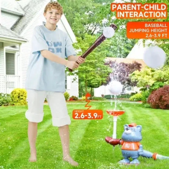 Topteng Water Sprinkler for Kids Toddlers with Baseball and Roating Spray Nozzles Attaches Garden Water Hose image {3}