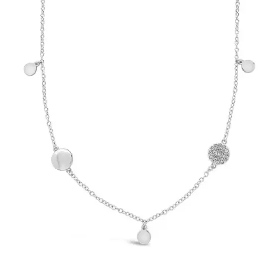 SHINE by Sterling Forever Long CZ Disk Station Necklace image {3}