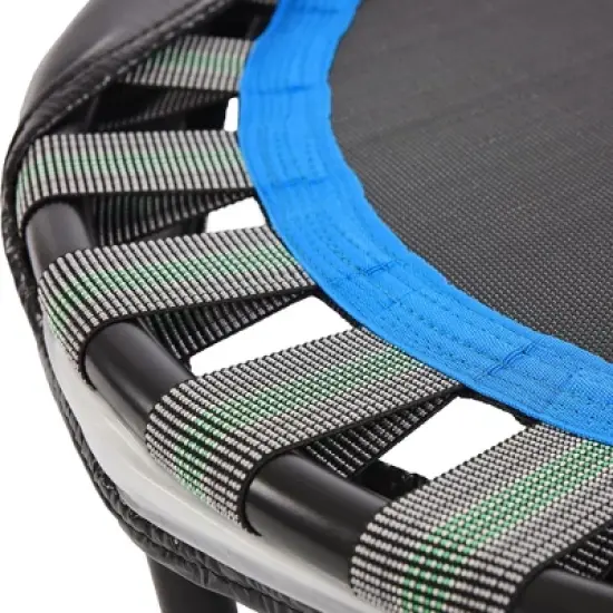 Stamina Oval Fitness Rebounder Trampoline for Home Gym Cardio Exercise Workouts Supports Up to 250 Pounds & Takes Up a 45" by 33", Black/Blue image {2}