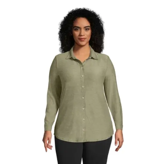 Lands' End Women's Long Sleeve Soft Performance Roll Tab Tunic image {6}