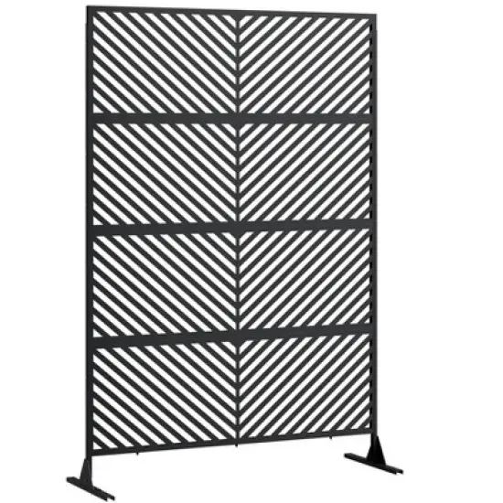 GustoWave Freestanding Metal Privacy Screen for Outdoor Patio - Heavy-Duty Rust-Resistant Decorative Fence Panel | Patio Privacy Screen image {8}
