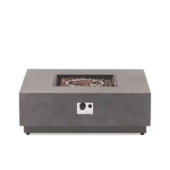 Wellington Outdoor 50000 BTU Square Fire Pit with Concrete Finish - Christopher Knight Home image {4}