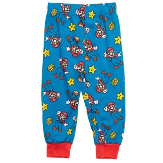 SUPER MARIO Nintendo Luigi Mario Pajama Shirt and Pants Sleep Set Toddler image {2}