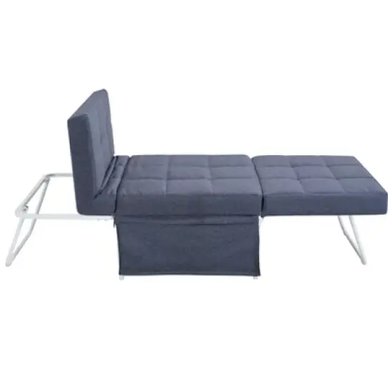 Folding Ottoman Bed with Adjustable Backrest, Modern Futon Couch, Convertible Chair into Sofa Bed for Living Room Apartment Office Small Space image {4}