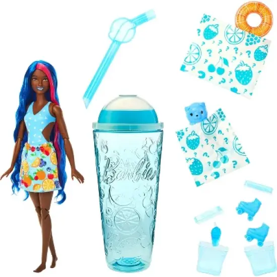 Barbie Pop Reveal Fruit Series Fruit Punch Doll, 8 Surprises Include Pet, Slime, Scent & Color Change image {1}