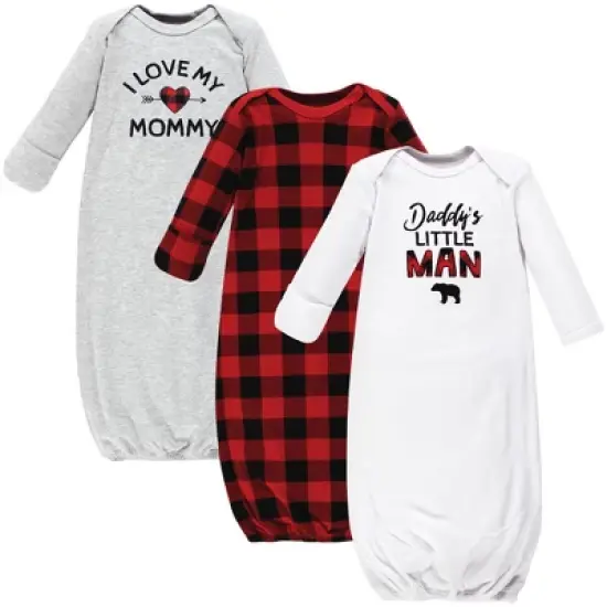 Hudson Baby Infant Boy Cotton Gowns, Buffalo Plaid Family image {6}