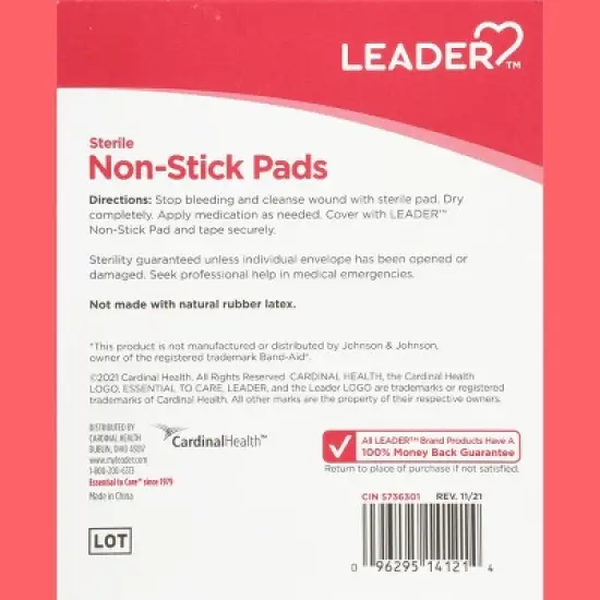 Leader Sterile Non-Stick Pads 10 ea image {2}