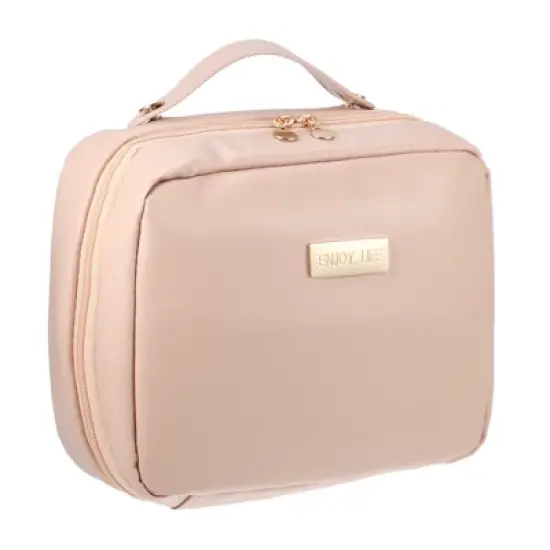 Unique Bargains Large Capacity PU Leather Cosmetic Bag 1 Pc image {9}