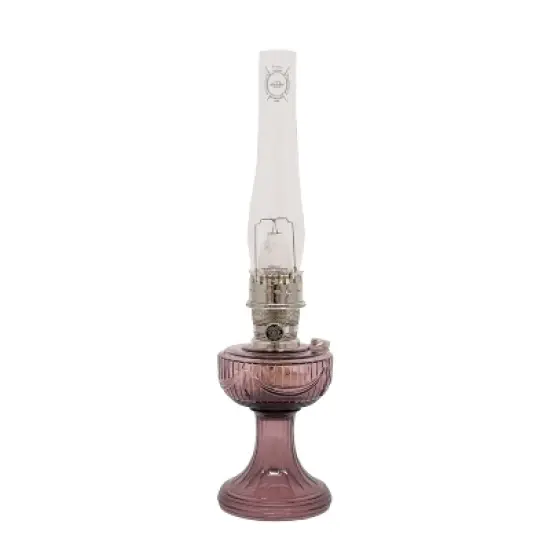 Aladdin Amethyst Lincoln Drape Table Oil Lamp with Rose Shade and Nickel Trim, Classic Vintage Design and Bright Illumination image {3}
