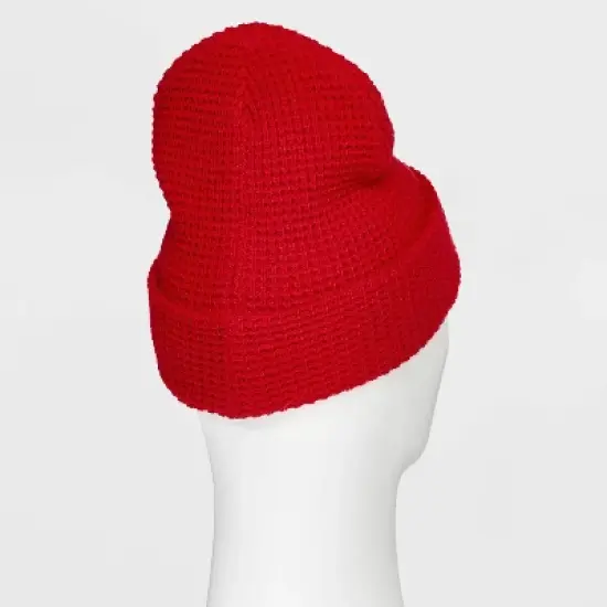 Men's Waffle Knit Value Beanie - Goodfellow & Co&trade; Red image {1}
