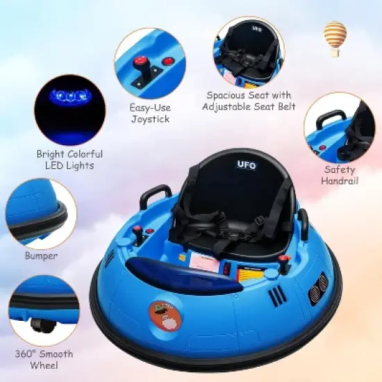 12V Ride-On Bumper Car for Toddlers, Electric Kids Car with Remote Control, Safety Belt, Music, Flashing Lights, 360&iexcl;&atilde; Spin image {1}
