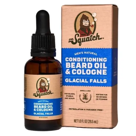 DR. SQUATCH Men's Natural Beard Oil and Cologne - Glacial Falls - 1 fl oz image {2}