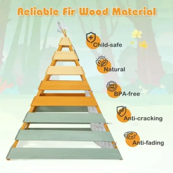 Costway Kids  Tent with Machine Washable Flags & Door Curtains Detachable Chalkboard image {6}