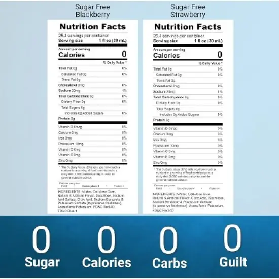 Syruvia Sugar Free Coffee Flavors Variety Pack: Blackberry & Strawberry 25.4 fl oz Syrup image {2}