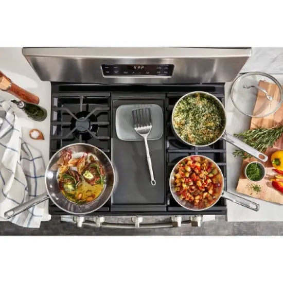 T-fal 14pc Expert Stainless Steel Cookware Set Silver. image {10}