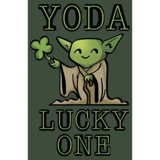 Junior's Star Wars St. Patrick's Day Cartoon Yoda Lucky One Festival Muscle Tee image {1}