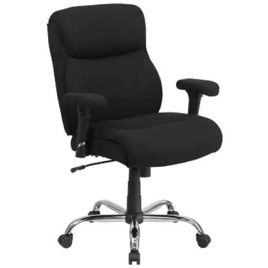 Flash Furniture HERCULES Series Big & Tall 400 lb. Rated Swivel Ergonomic Task Office Chair with Clean Line Stitching and Adjustable Arms image {11}