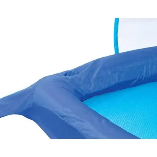 SwimWays Spring Float Recliner Pool Lounge Chair w/ Sun Canopy, Blue (2 Pack) image {3}