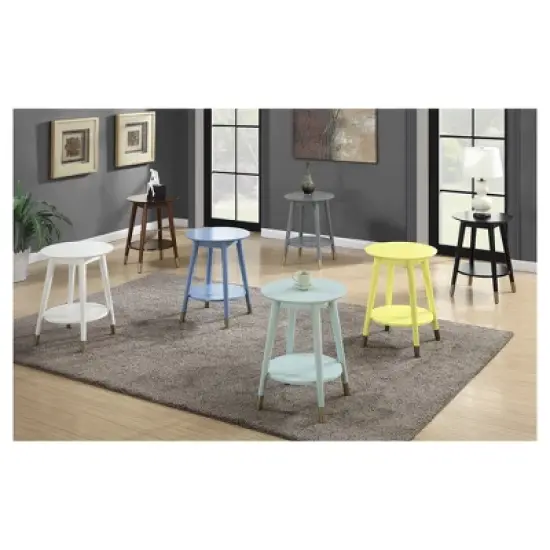 Wilson Mid-Century Modern Round End Table with Bottom Shelf - Breighton Home image {4}