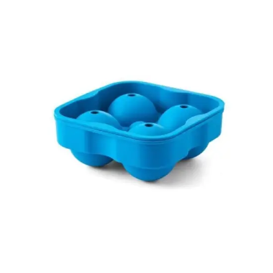 Houdini Ice Sphere Tray: Silicone Whiskey Ice Mold, Reusable  Dishwasher Safe, Turquoise Blue, 4 Cavities image {3}