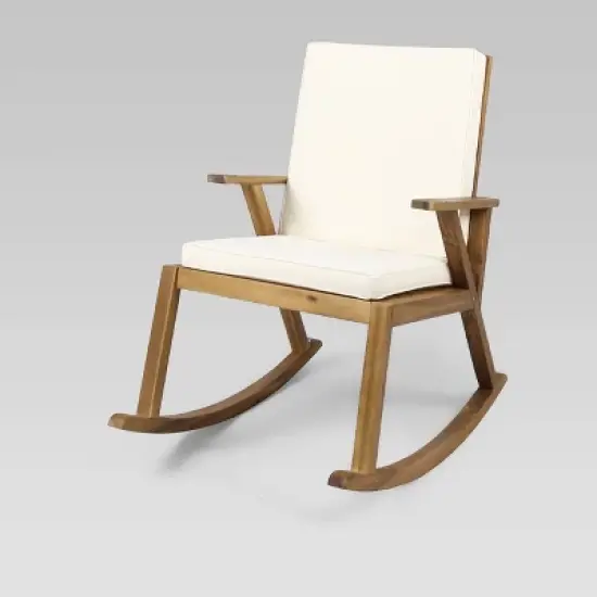 Champlain Acacia Wood Patio Rocking Chair - Christopher Knight Home image {6}