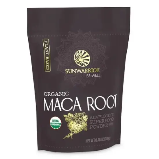 Be Well Organic Maca Root Powder, Potent Adaptogenic Superfood for Natural Balance, Vitality & Overall Well-being, Sunwarrior, 30 servings image {1}