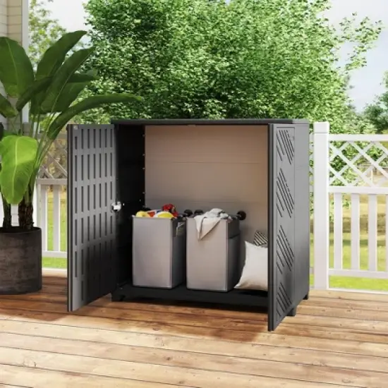 Yardgrace Weather Resistant 75Gal Storage Cabinet with Adjustable Shelves image {13}