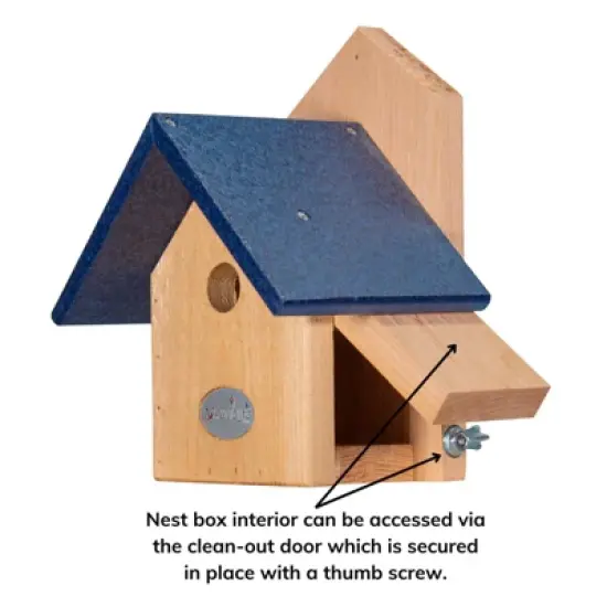 JCS Wildlife Chickadee Post Mount Birdhouse with Recycled Poly Lumber Roof image {4}