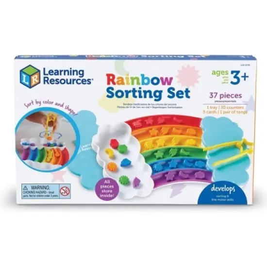 Learning Resources Rainbow Sorting Trays: Plastic Teaching Aid & Props for Toddler & Preschool Education image {4}