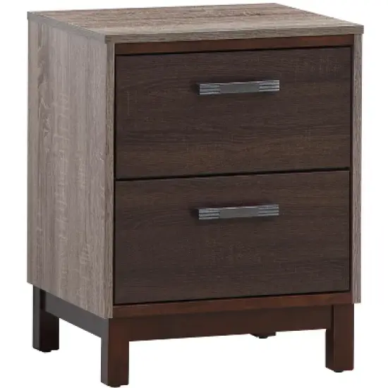 Passion Furniture Magnolia 2-Drawer Brown Nightstand (24 in. H x 15.5 in. W x 19 in. D) image {1}