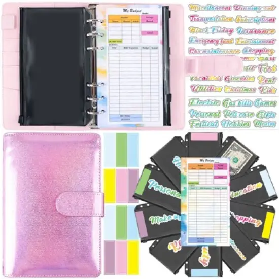 Money Saving Challenge Binder Trackers, A6 Budget Organizer for Cash, Saving Binder with Cash Envelopes, Expense Sheets image {10}