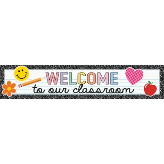 Teacher Created Resources&reg; Cool for School Welcome to Our Classroom Banner, 8" x 39", Pack of 6 image {1}