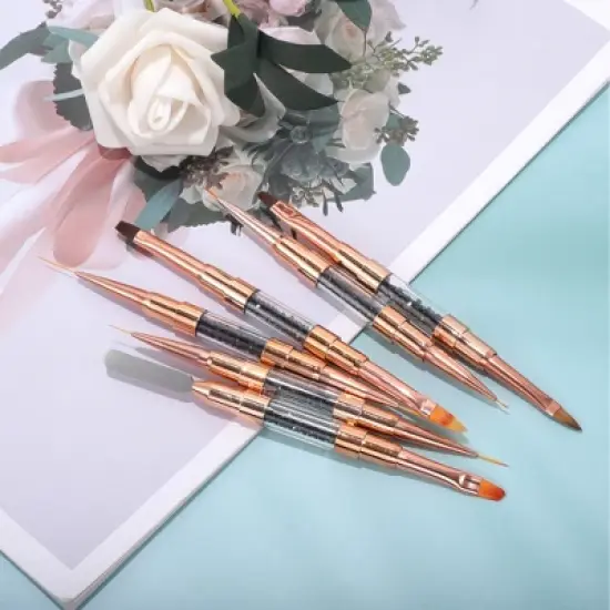 Unique Bargains Rhinestones Handle Nail Art Brushes Kit 1 Set image {5}