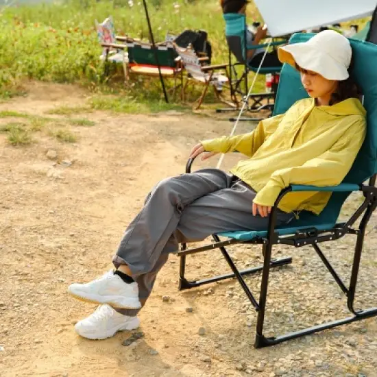 1 Piece Heavy Duty Camping Directors Chair,Oversized Portable Folding Chair with Side Pocket,Portable Camping Chair for Beach,Fishing-Coolbibila image {2}