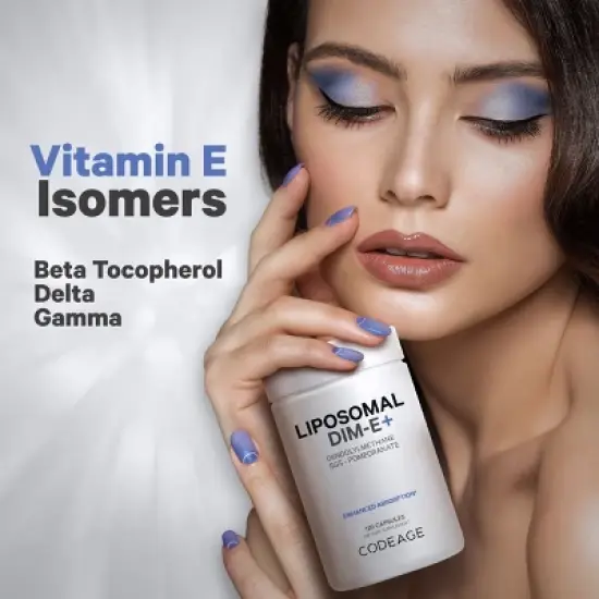Codeage Liposomal DIM-E, Diindolylmethane, Antioxidant SGS Vitamin E Tocopherols & Isomers - 120ct image {4}